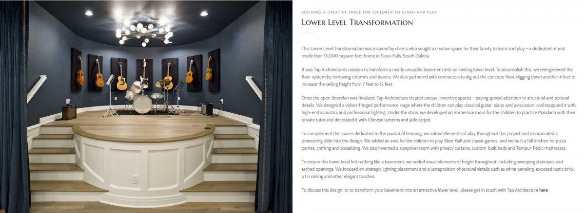 TAP Architecture | Kero Creative | Advertising, Marketing and Communications | Duluth, MN Picture of music showroom